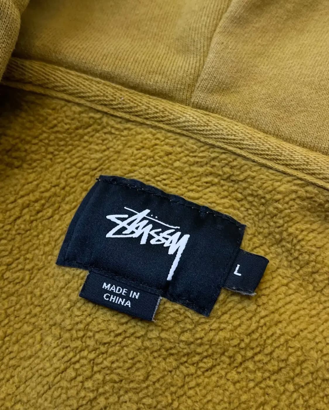 빈티지 스투시 베이직 스탁 로고 머스타드 후드집업 상품이미지4