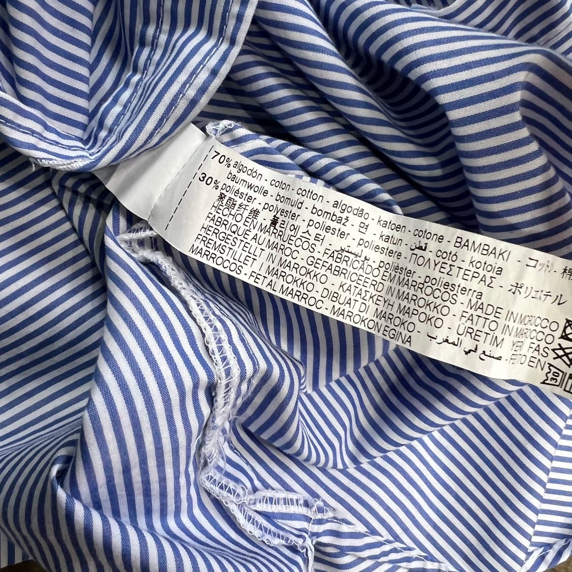 L) ZARA 자라 스트라이프 오버사이즈 버튼 다운셔츠 원피스 상품이미지6