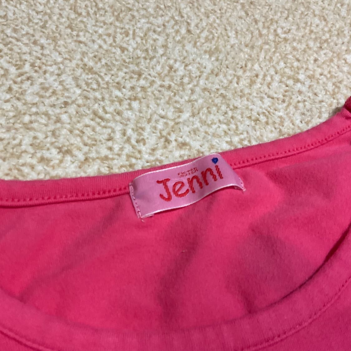 JENNI 긴팔 티셔츠 하트 프린팅 글리터 핫핑크 니혼진 갸루 펑크  상품이미지3