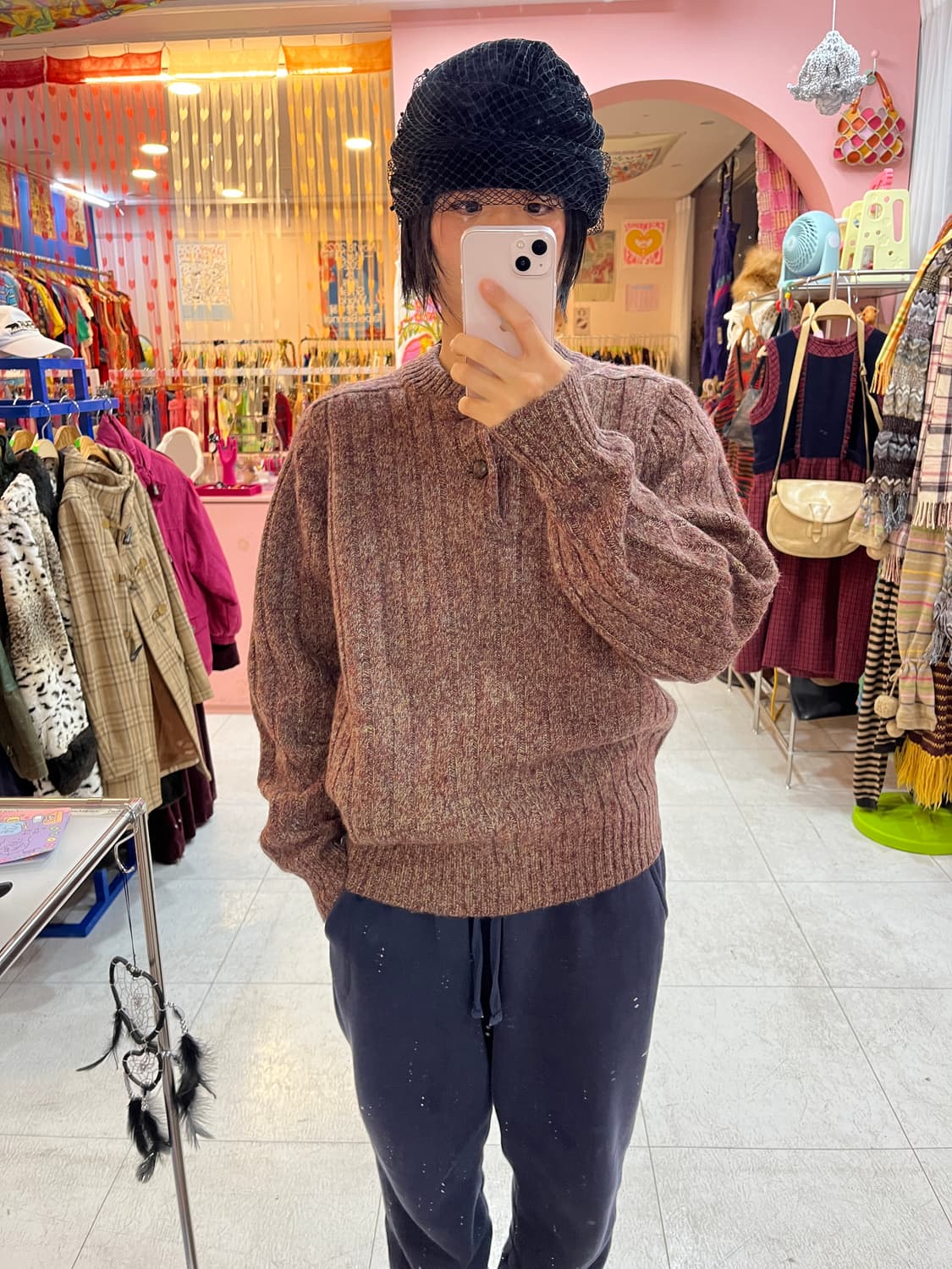 울 100% two단추 니트 상품이미지9