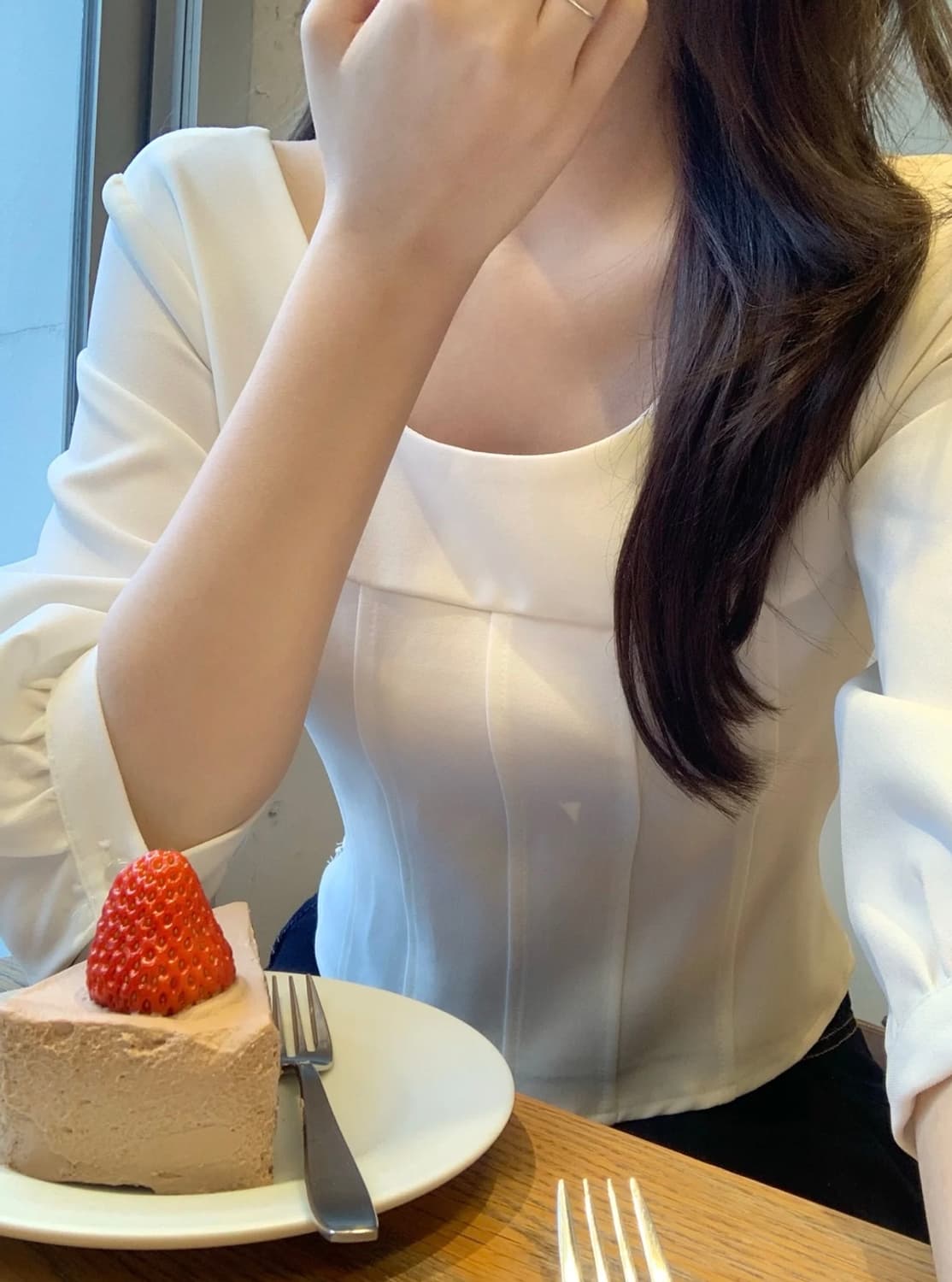 새상품) 제니오 미니멀리스트 7부 블라우스 상품이미지2