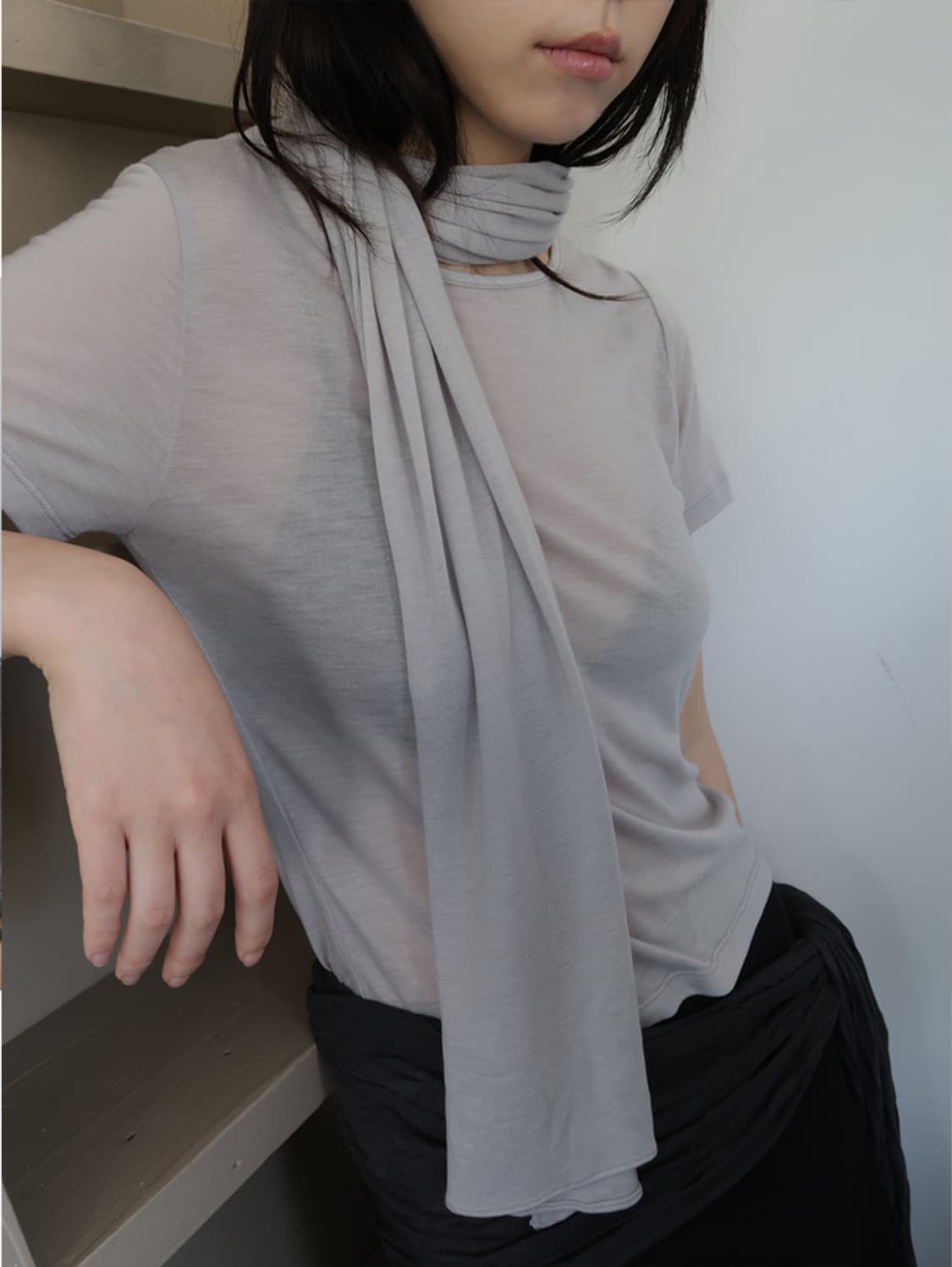 Hwae 화애 케이프 탑 CAPE HALF SLEEVE TOP 상품이미지4