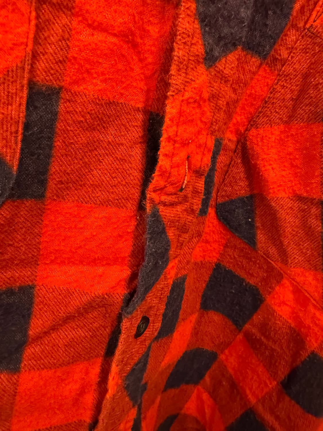 빈티지 레드 플란넬 체크셔츠 상품이미지3