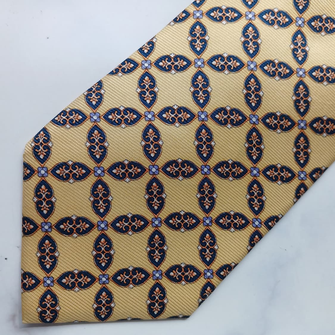 니나리치 실크 옐로우 패턴 넥타이 10cm A+등급 E937 상품이미지7