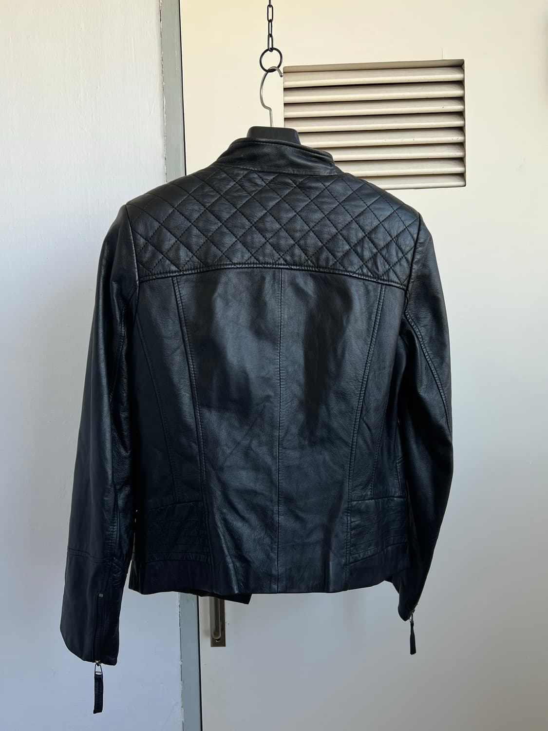 Diagonal cut leather jacket 상품이미지6