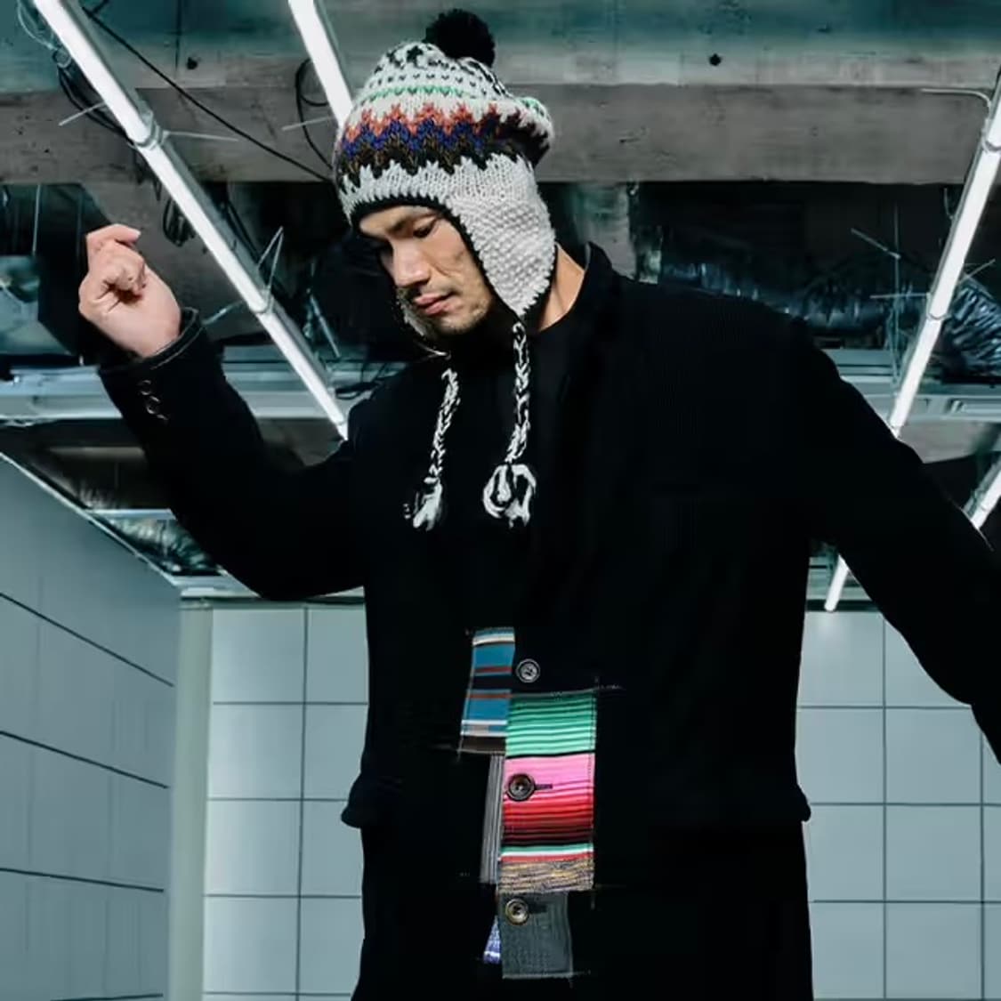 [OS]준야와타나베 자미로콰이 22AW 이어플랩 니트비니 상품이미지1