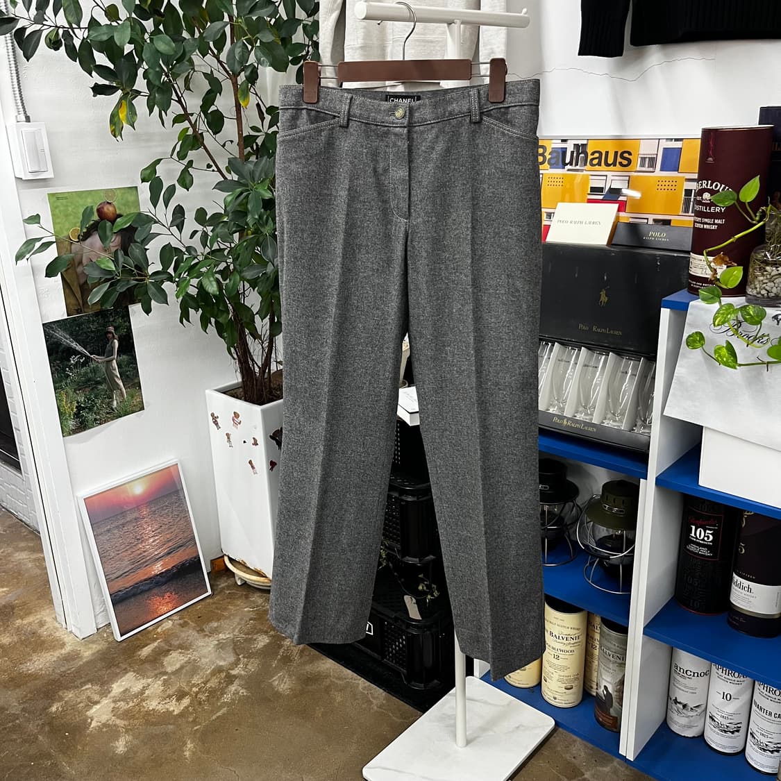 샤넬 우먼 스티치 울 와이드 팬츠 40 상품이미지1