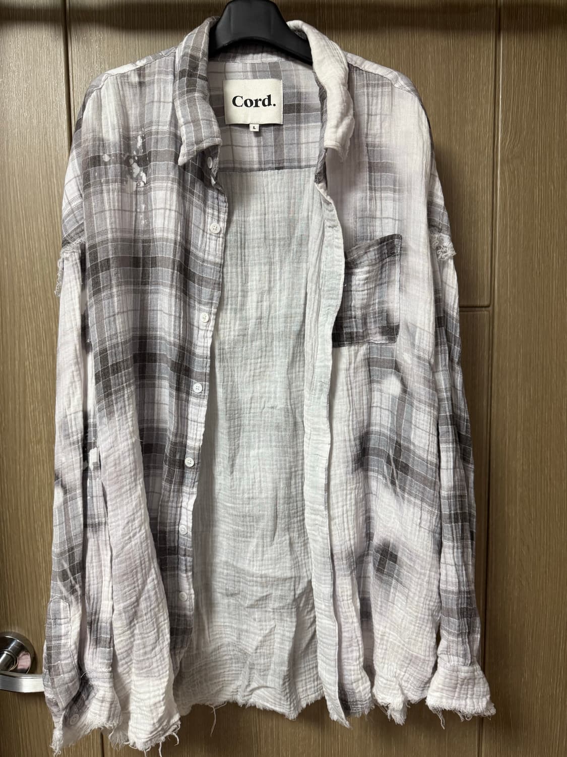 Cord 그런지 워싱 DTP 체크 셔츠 [L] 상품이미지2