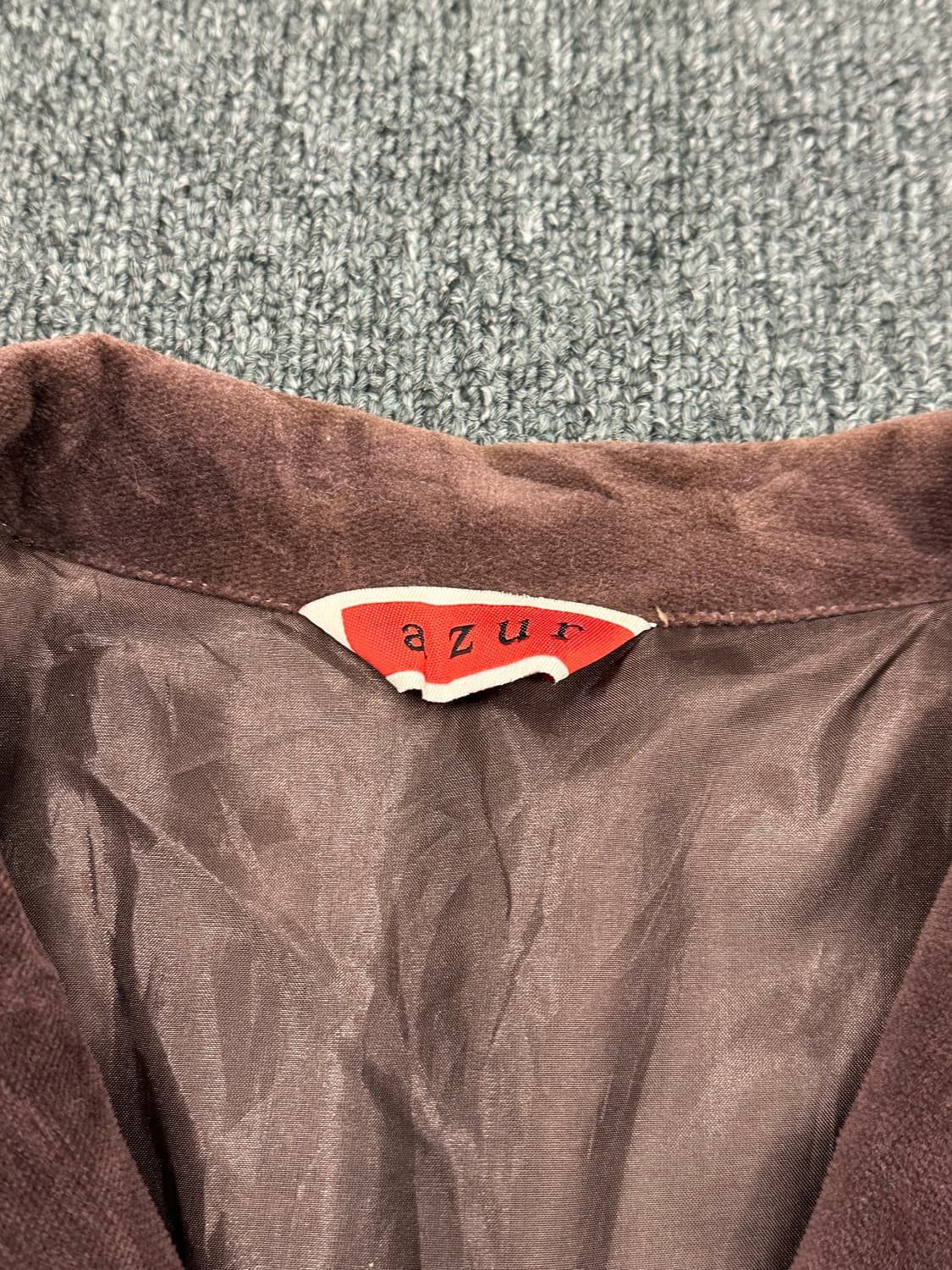 OS)Japanese vintage 여성 브라운 스웨이드 블레이저 상품이미지4