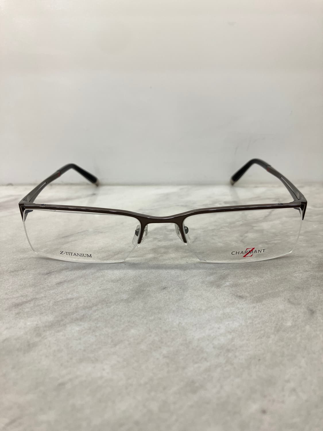 B48 샤르망 CHARMANT Z티타늄 건메탈 스퀘어 반무테 안경 상품이미지6