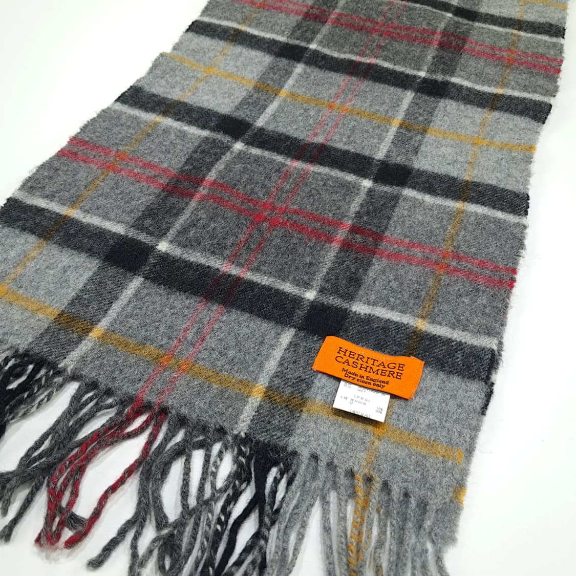 MX359 헤리티지 캐시미어 그레이 타탄체크 울 캐시미어 목도리 머플러 상품이미지3