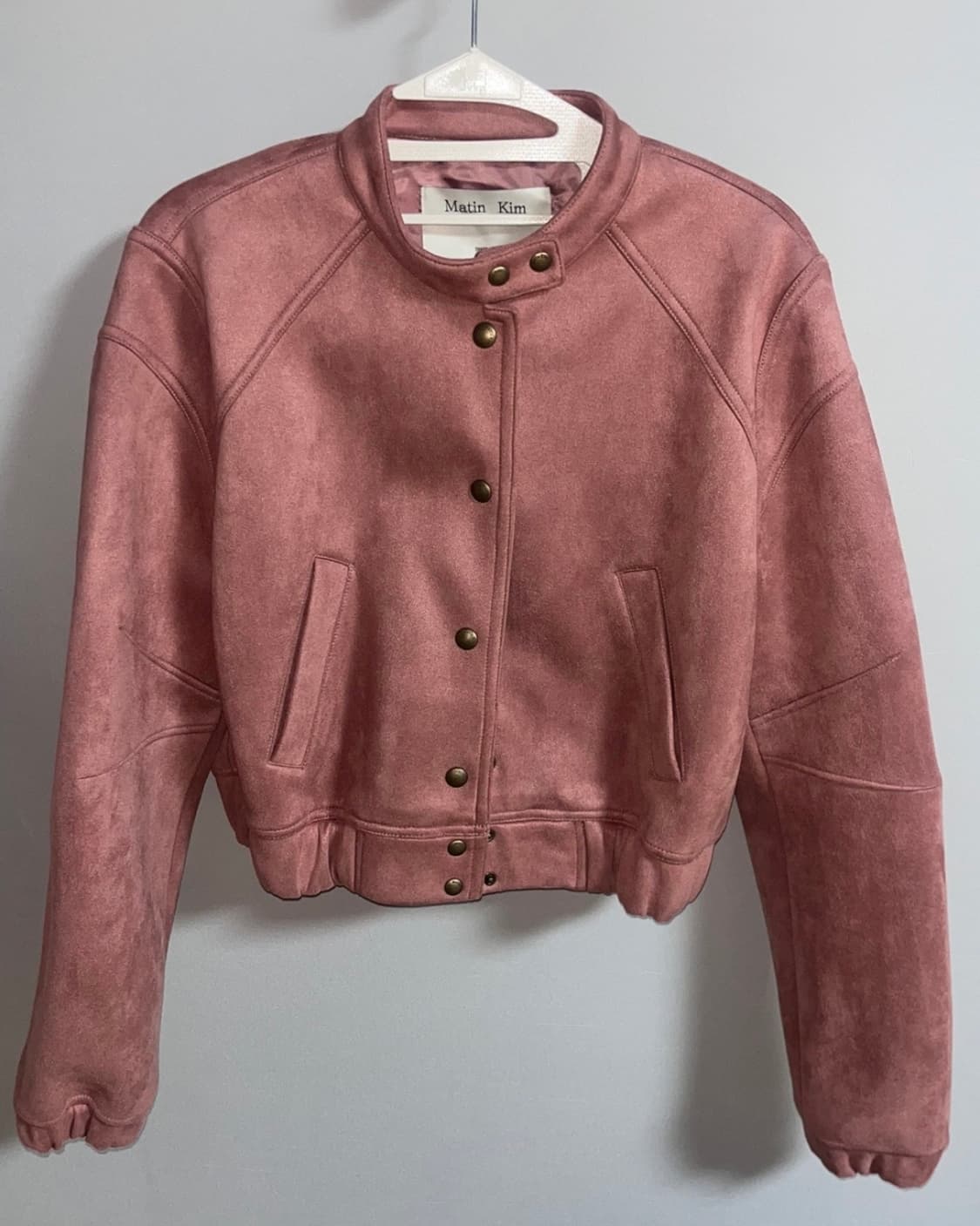 마뗑킴 스웨이드 봄버 자켓 핑크 상품이미지2
