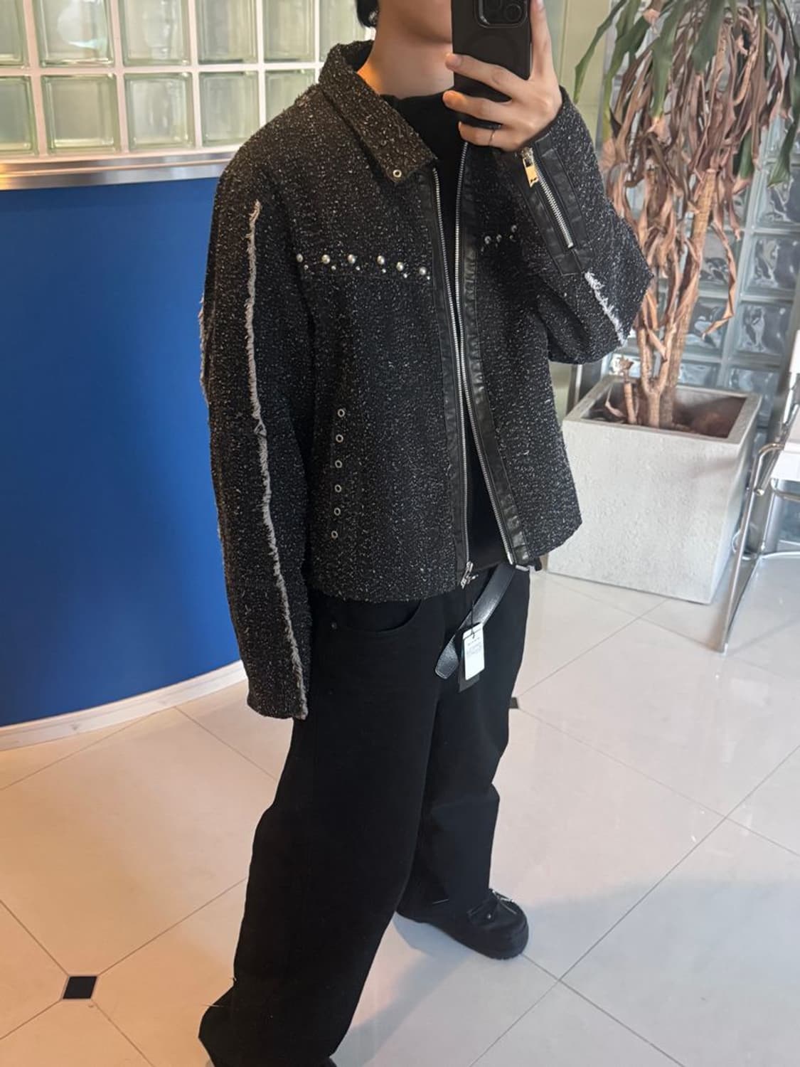 NEEDLE STUD SHORT CRASH BLOUSON 숏 블루종 상품이미지2