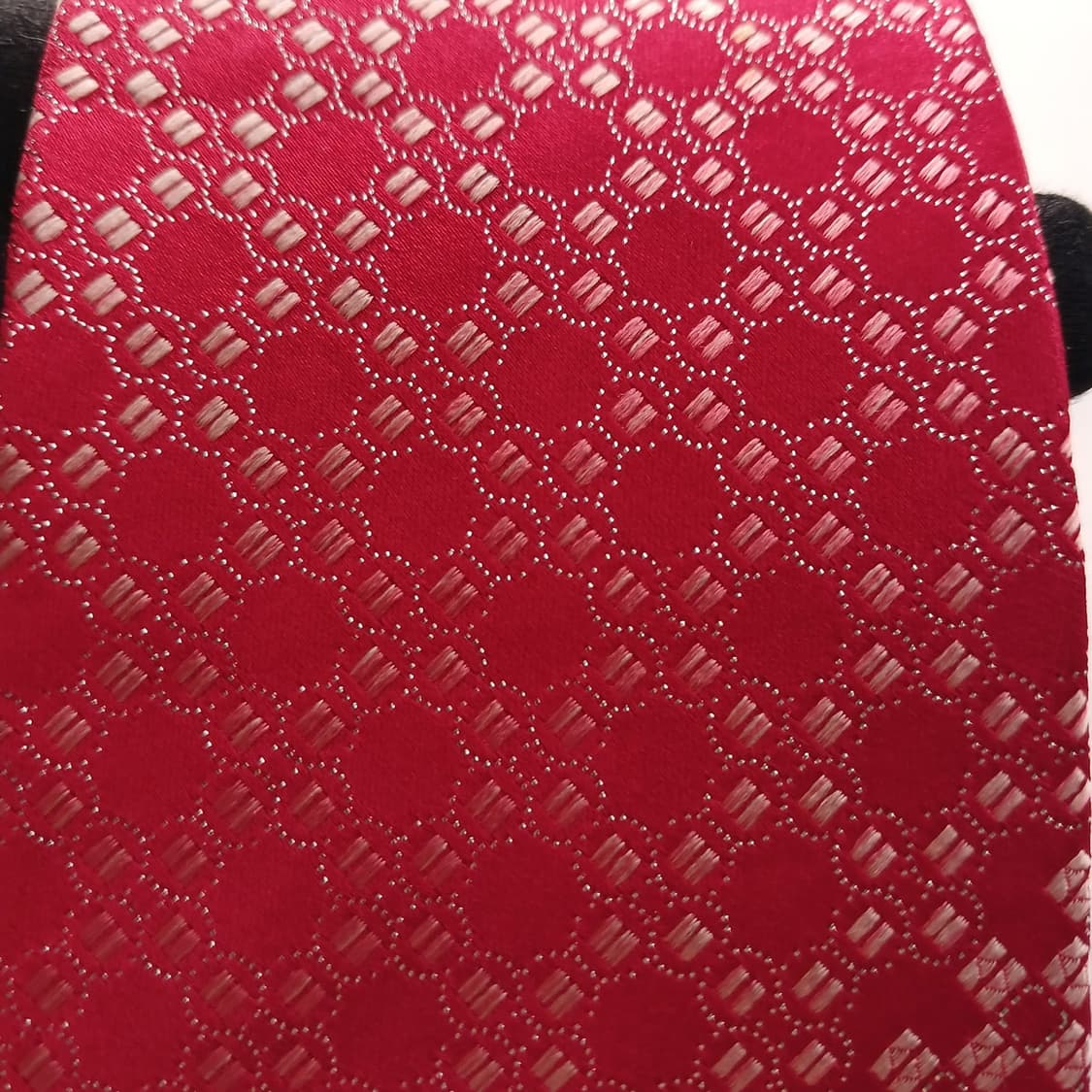 니나리치 실크 레드 체크 자카드 넥타이 8.6cm A+등급 A18671
 상품이미지6