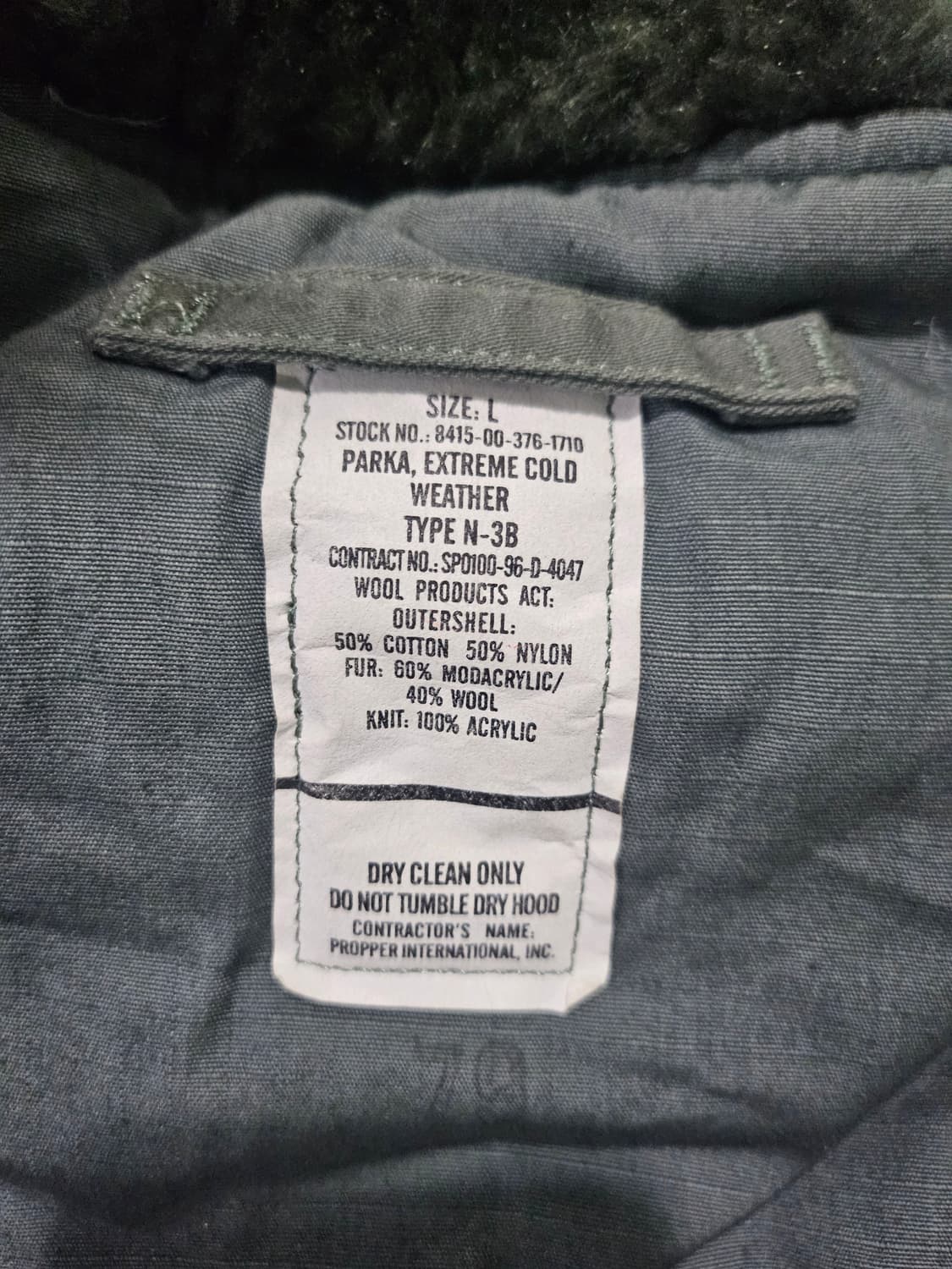 90s 미군오리지날 n3b 파카 신품 LR 상품이미지3