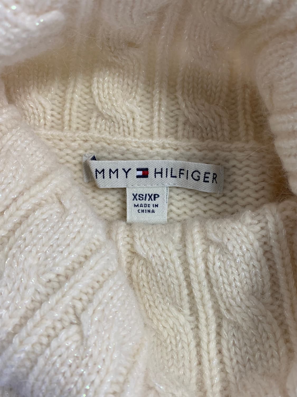 타미힐피거 빅로고 터틀넥 펄 램스울 니트 XS 상품이미지6