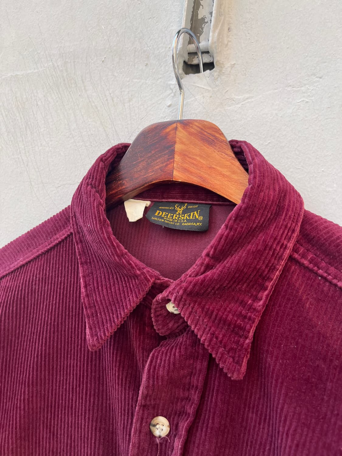 Vintage (Made in Usa) 와인컬러 골덴 셔츠  상품이미지3