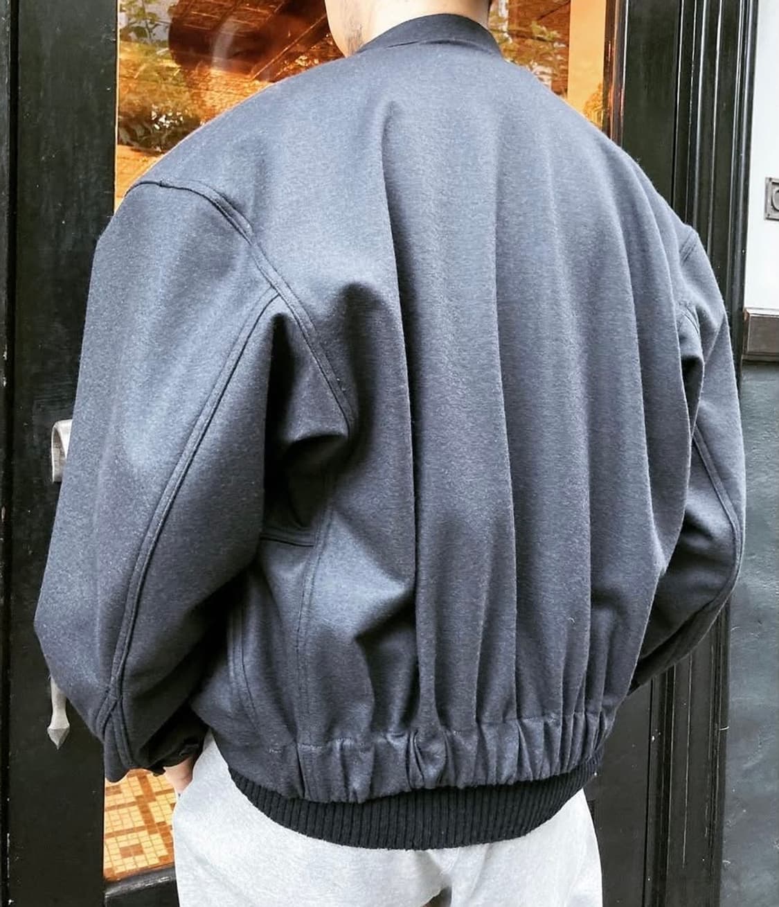 하버색 멜튼 울 모터사이클 자켓 상품이미지8