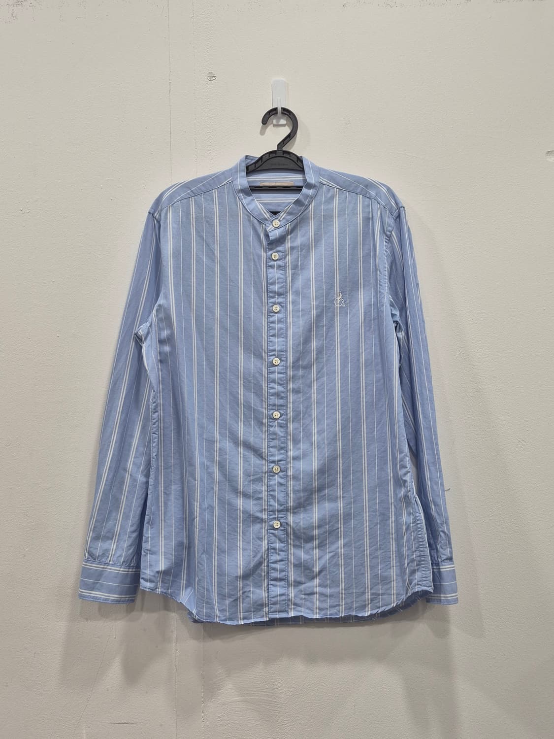 빈폴 스트라이프 헨리넥 셔츠 남성 100 블루 상품이미지1