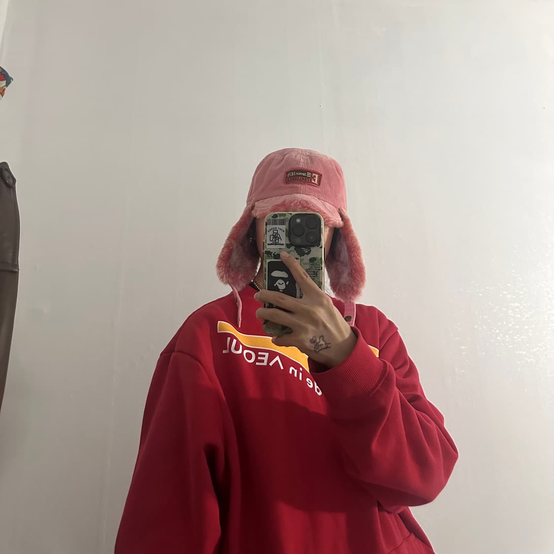 빈티지 핑크 코듀로이 트루퍼햇 상품이미지3