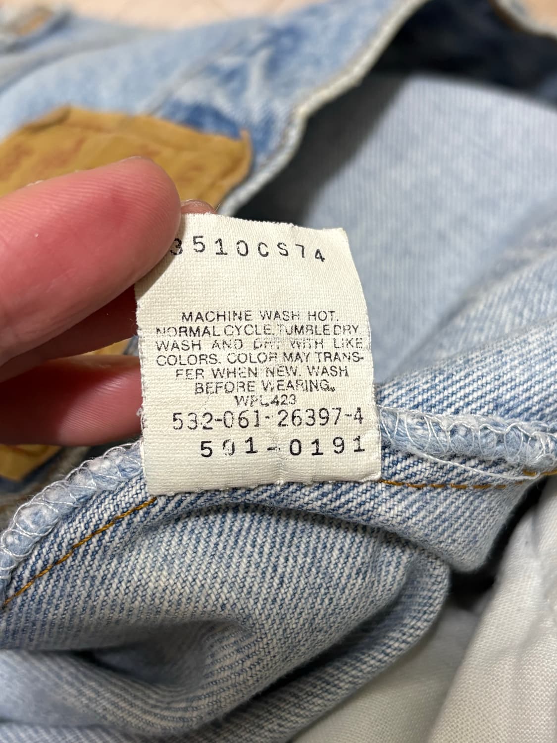 90s Levi’s usa 501 연청 distressed 상품이미지8