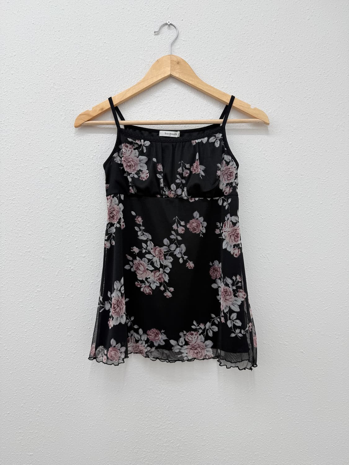 빈티지 Lacifonelli 블랙 로즈 시스루 레이어드 슬리브리스 상품이미지1