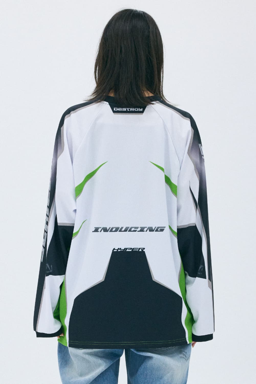 스키즘인듀싱 바이커 저지 긴팔 티셔츠 그린 L 상품이미지2