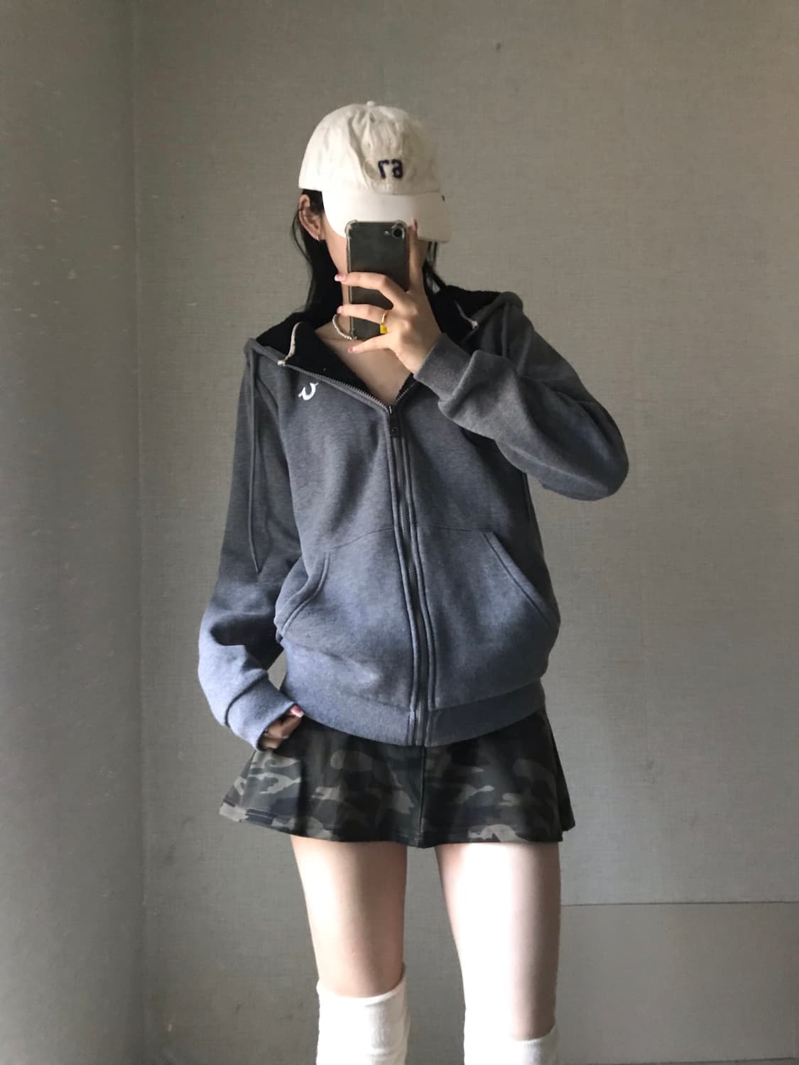 트루릴리젼 그레이 퍼후드집업 상품이미지5