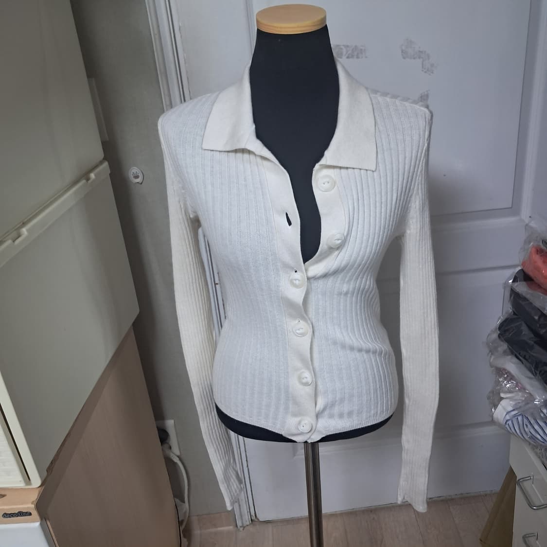 랙앤본 골지 캐시미어+면 가디건 S(21년제품) 상품이미지1