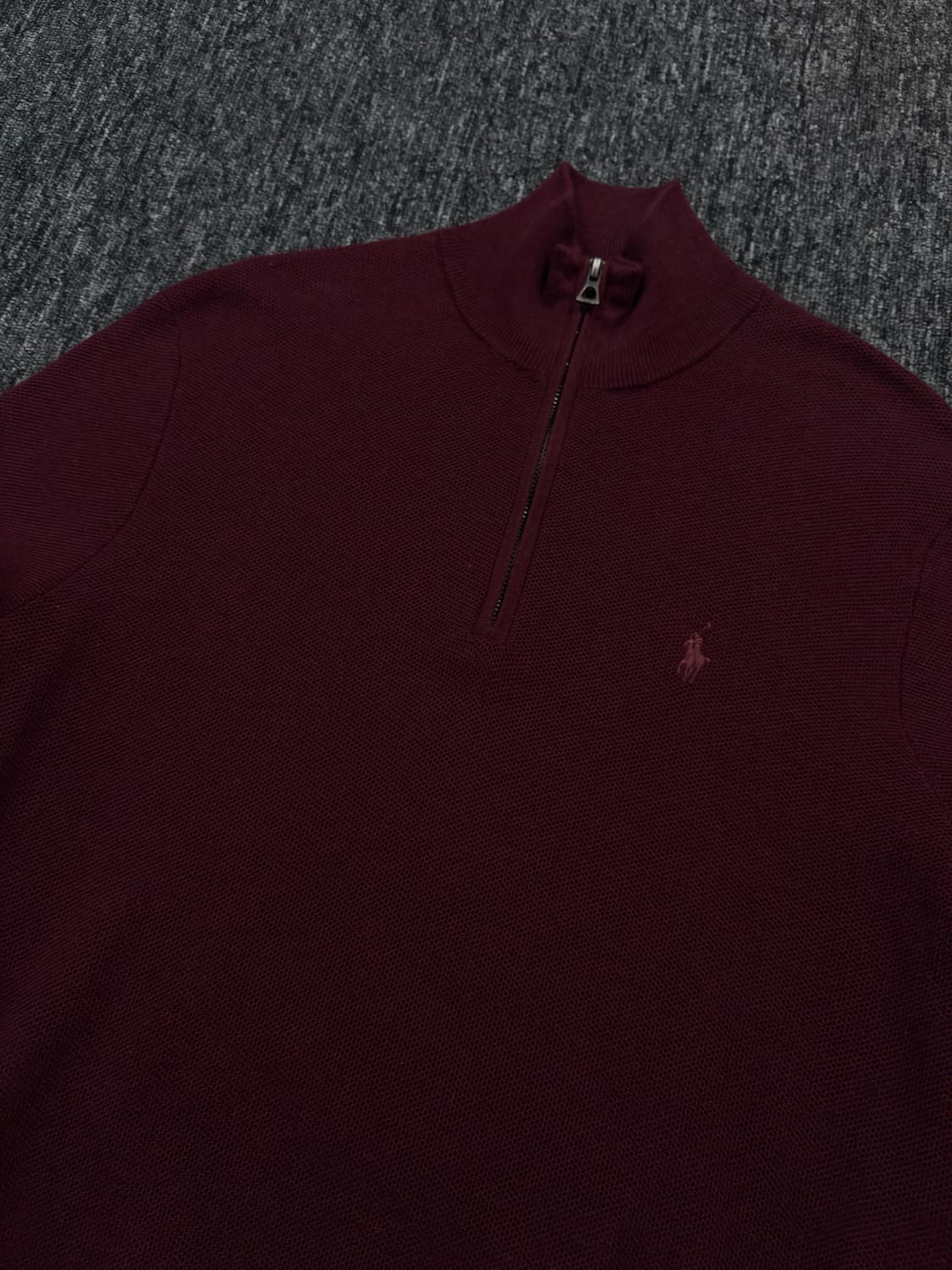 폴로 버건디 피마코튼 하프집업 니트 상품이미지5