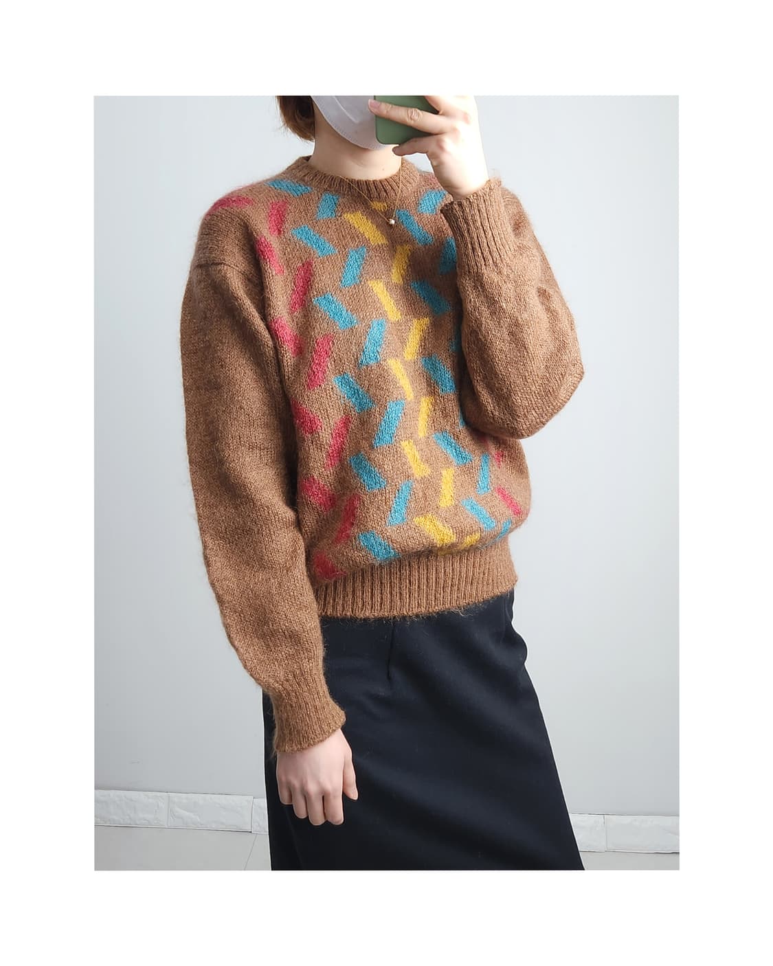 스퀘어 컬러 니트 상품이미지1