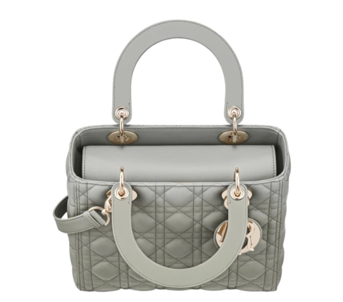 디올 미디움 레이디백 까나쥬 램스킨 그레이 스톤 상품이미지3