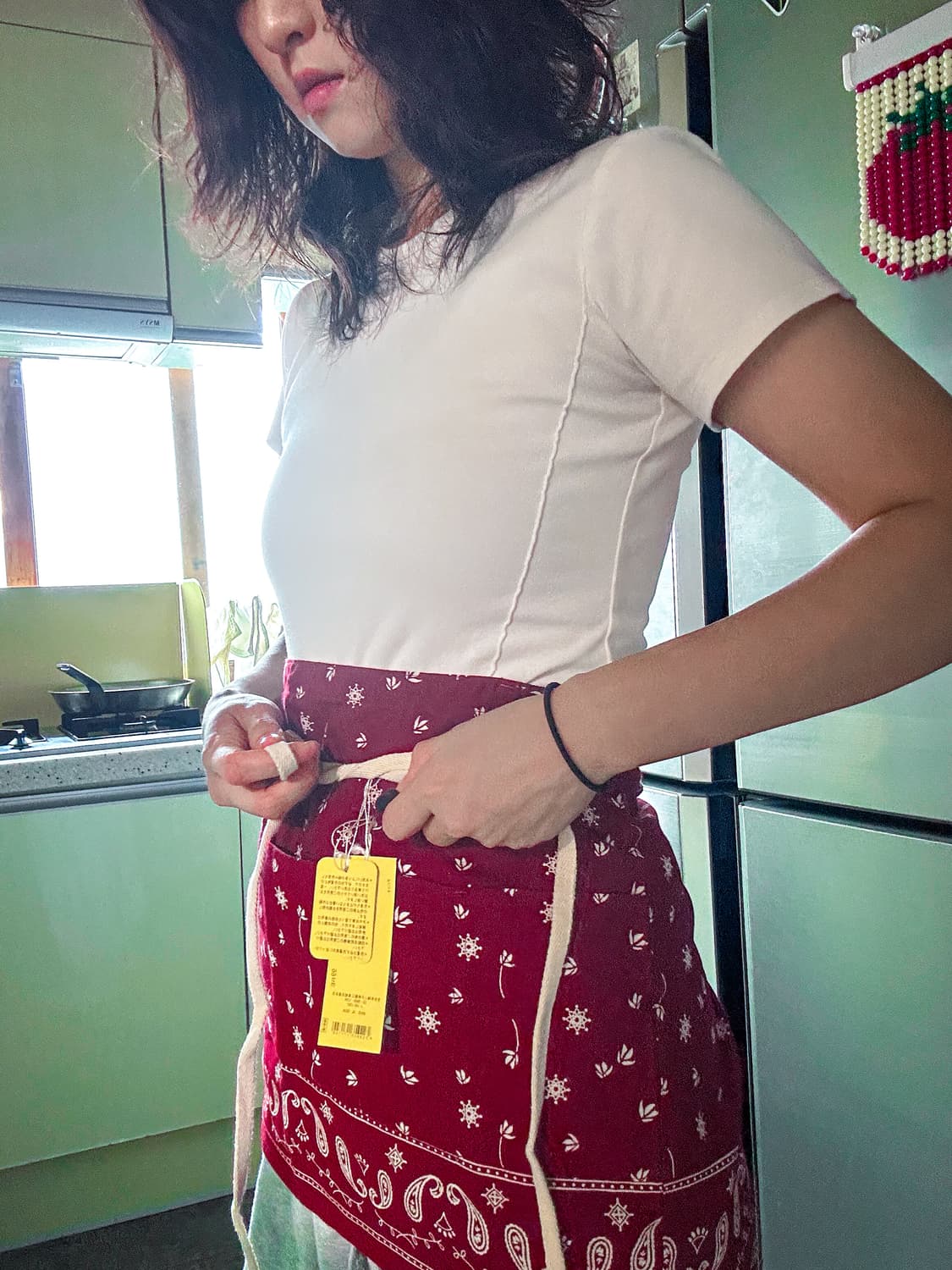 버건디 페이즐리 하프 앞치마 | ZAKANAKA 상품이미지2