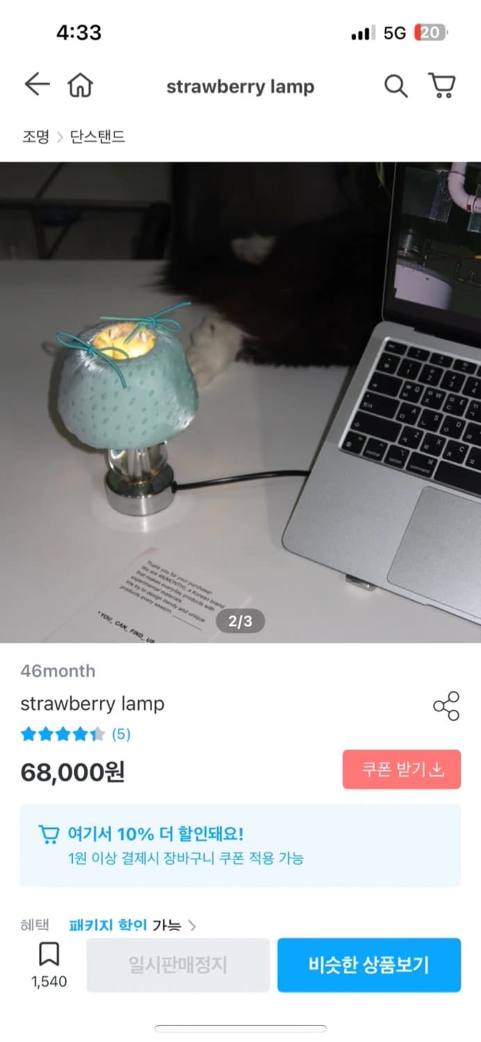 strawberry lamp 딸기조명 무드등 상품이미지1