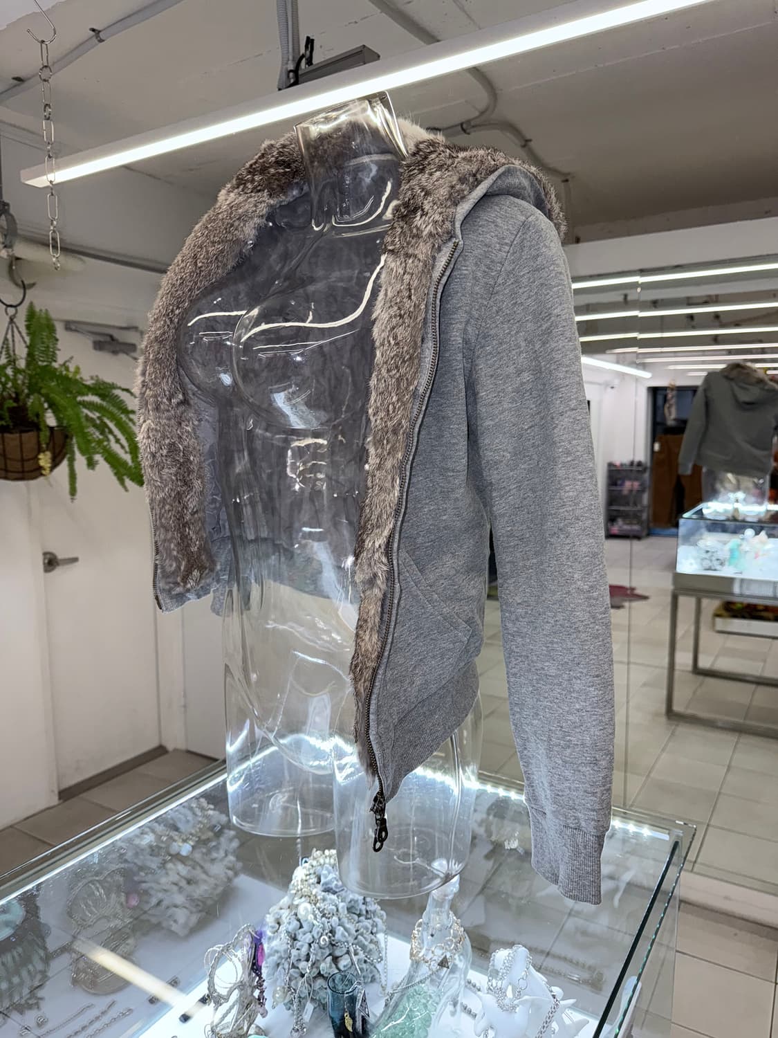 fur trim zip up hoodie 상품이미지3