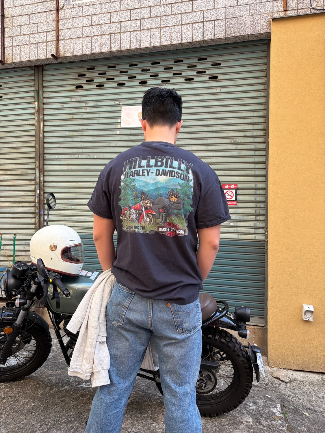 Harley Davidson Hillbilly print faded T 상품이미지1