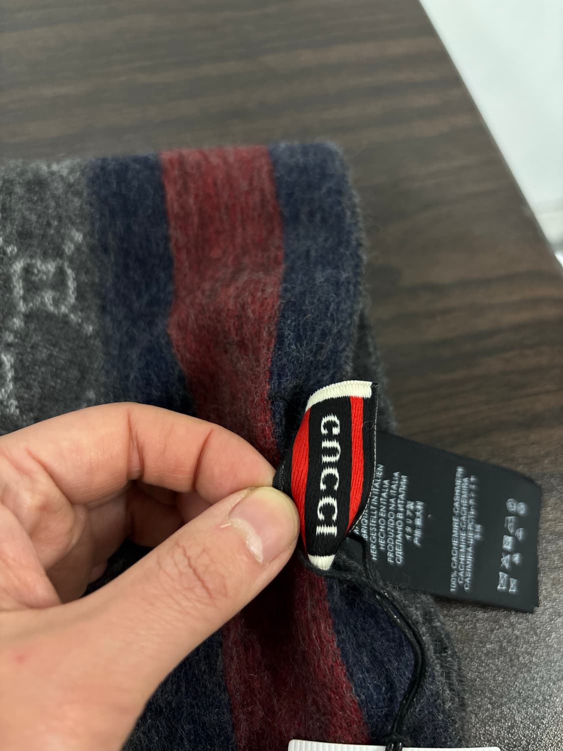 택부착)구찌 울 캐시미어 머플러 상품이미지5