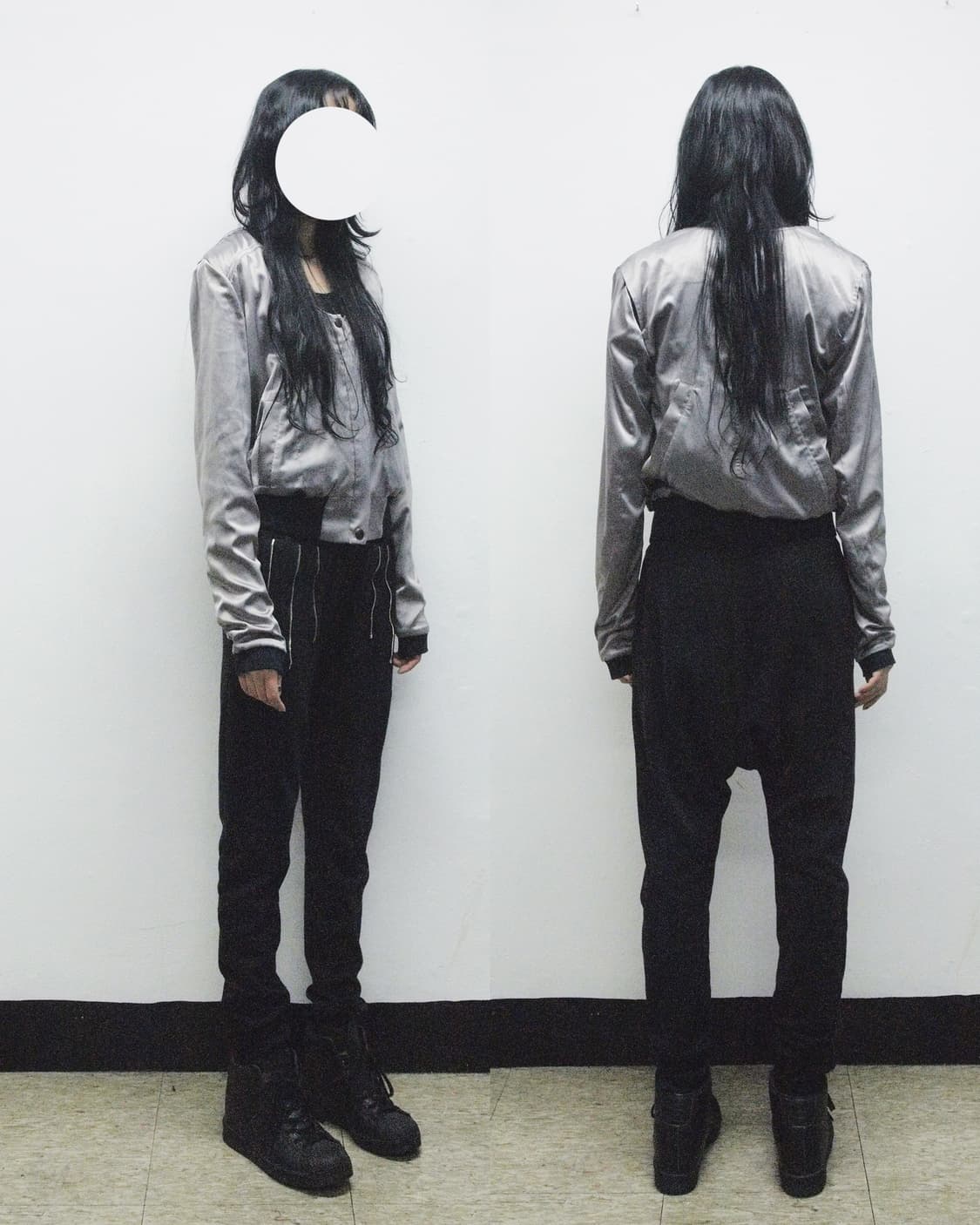 rare* 나누슈카 2005 사틴 백포켓 크롭 봄버 상품이미지1