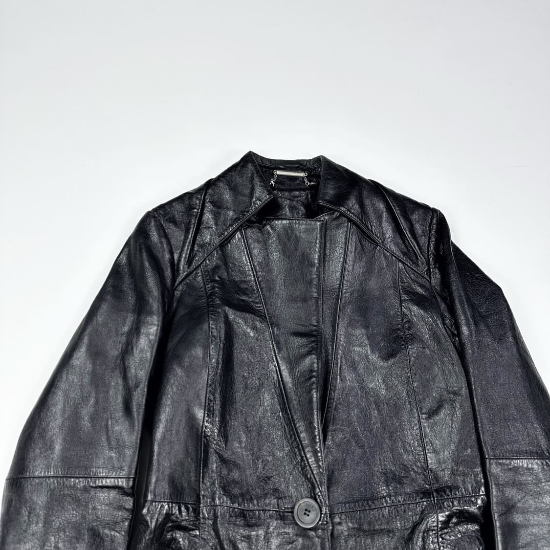 VTG 빈티지 양가죽 블랙 롱코트 자켓 (M 여성추천) 상품이미지1