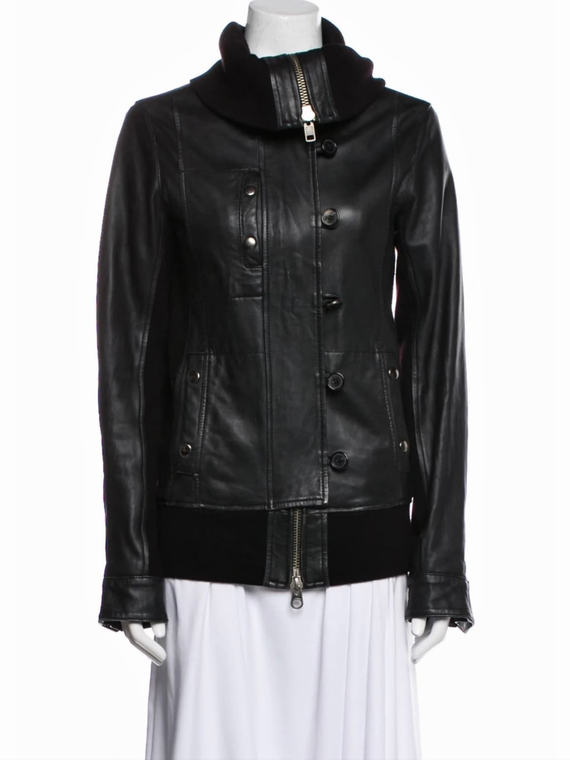 Nicholas K 아티저널 하이넥 더블 크로징하이브리드 자켓 상품이미지1