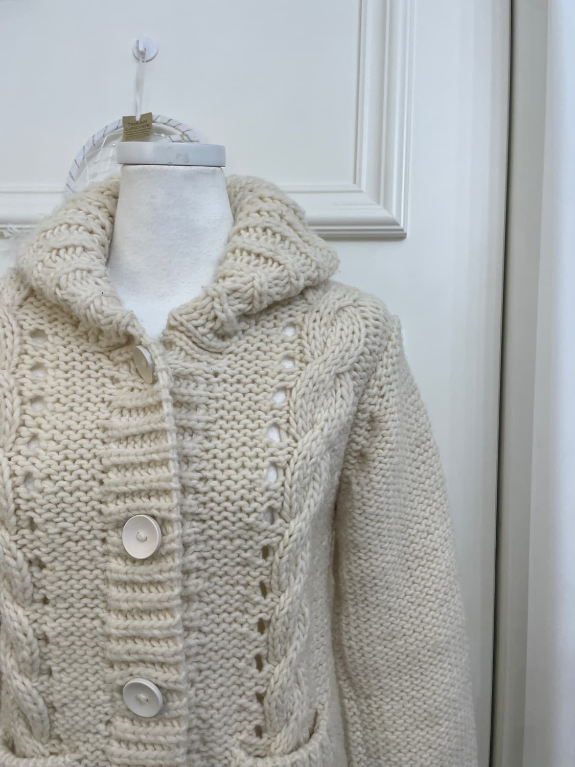 ivory twist pocket point winter cardigan 상품이미지6