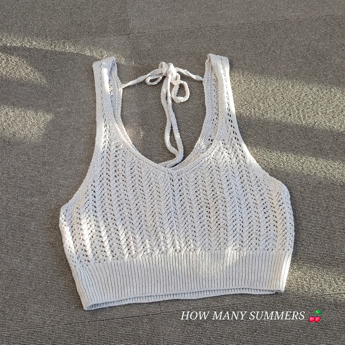 아이보리 여름 니트 슬리브리스 탑  상품이미지3