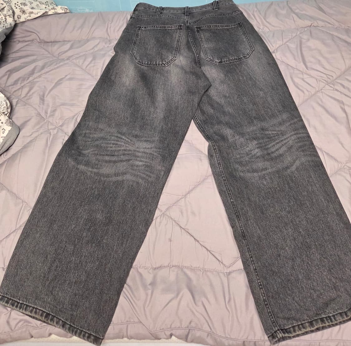 3) 해칭룸 와이드 커브 진 워시드 블랙 상품이미지2