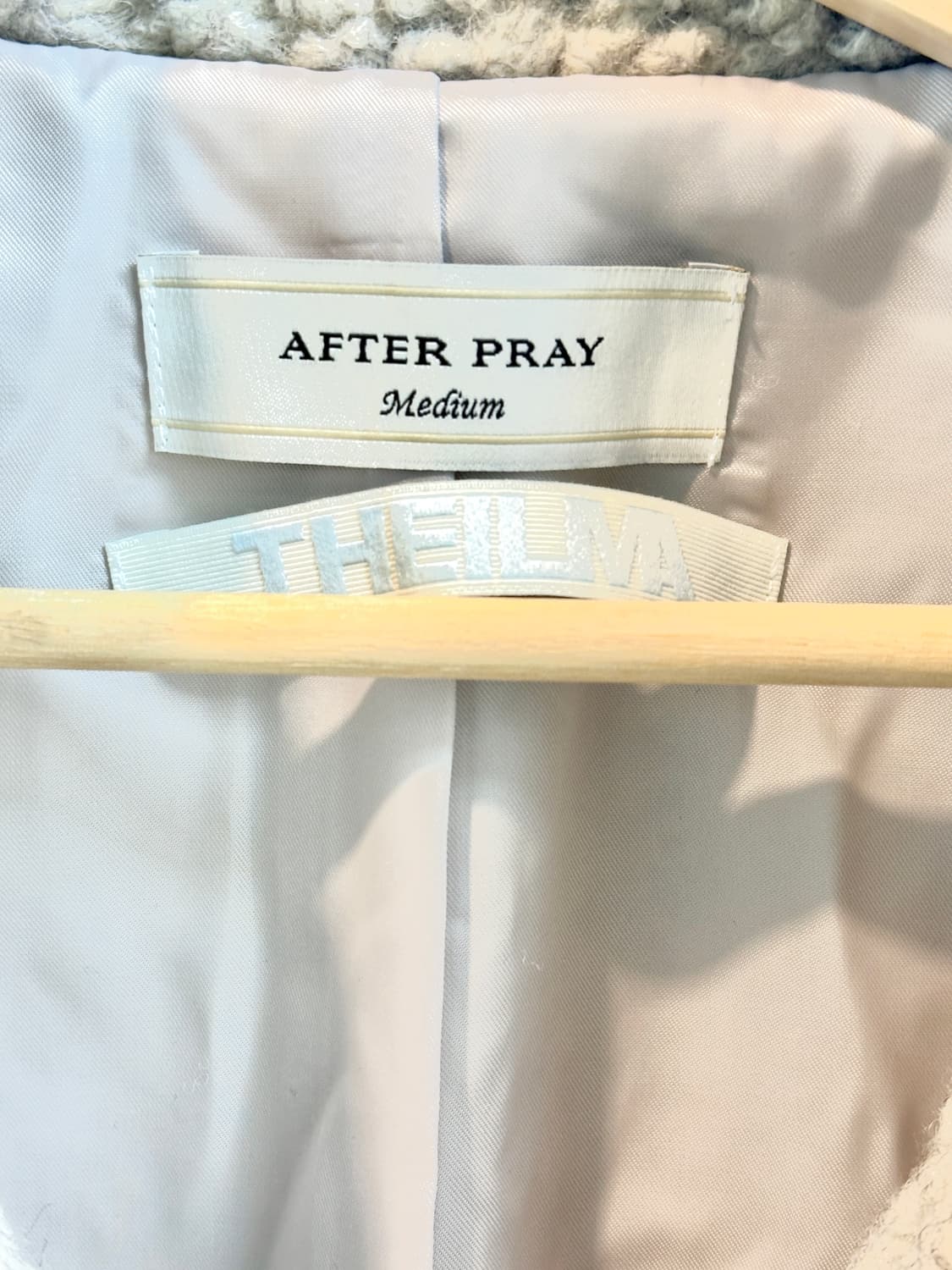 AFTER PRAY 애프터프레이 한정판 부클 자켓 M (크림베이지/민트급 상품이미지6