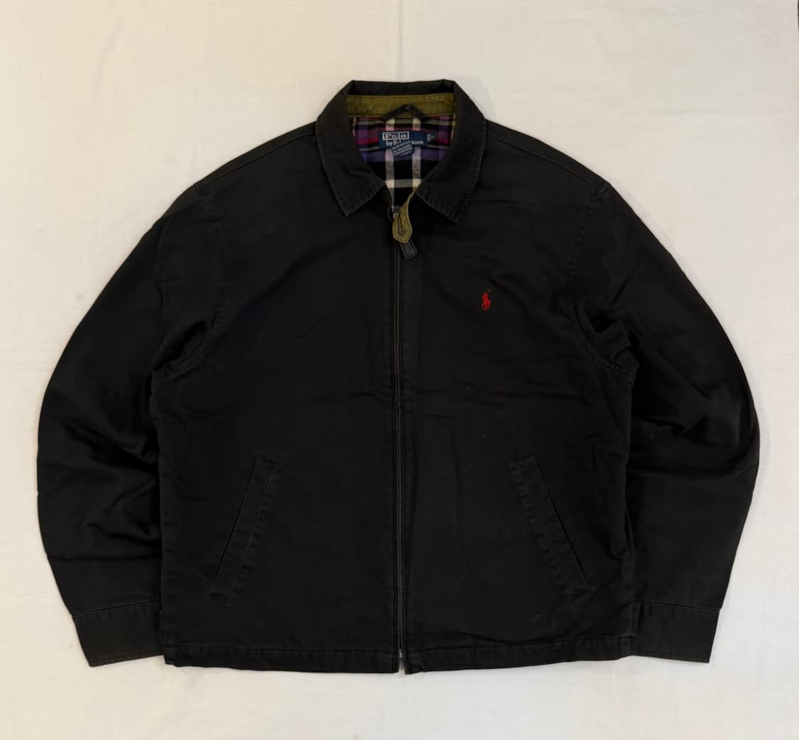 90s 폴로 랄프로렌 체크안감 베이포트 스윙탑 자켓 블랙 상품이미지1