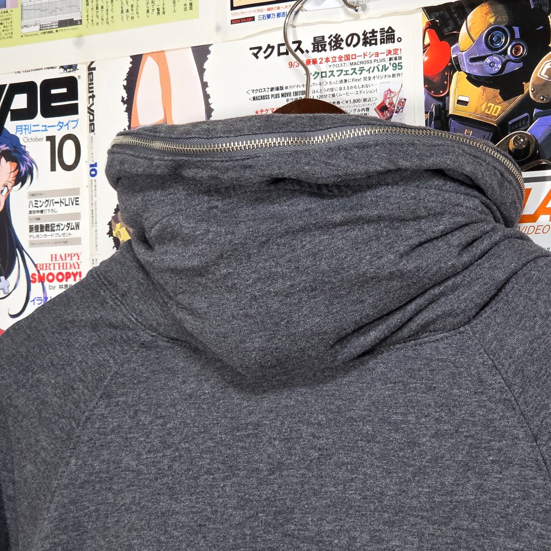 코데즈컴바인 Y2K 하이넥 그레이 후드집업 상품이미지6