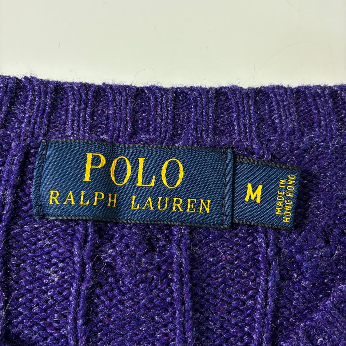 Polo  폴로 랄프로렌 자수 터사실크 퍼플 꽈배기 니트  상품이미지4