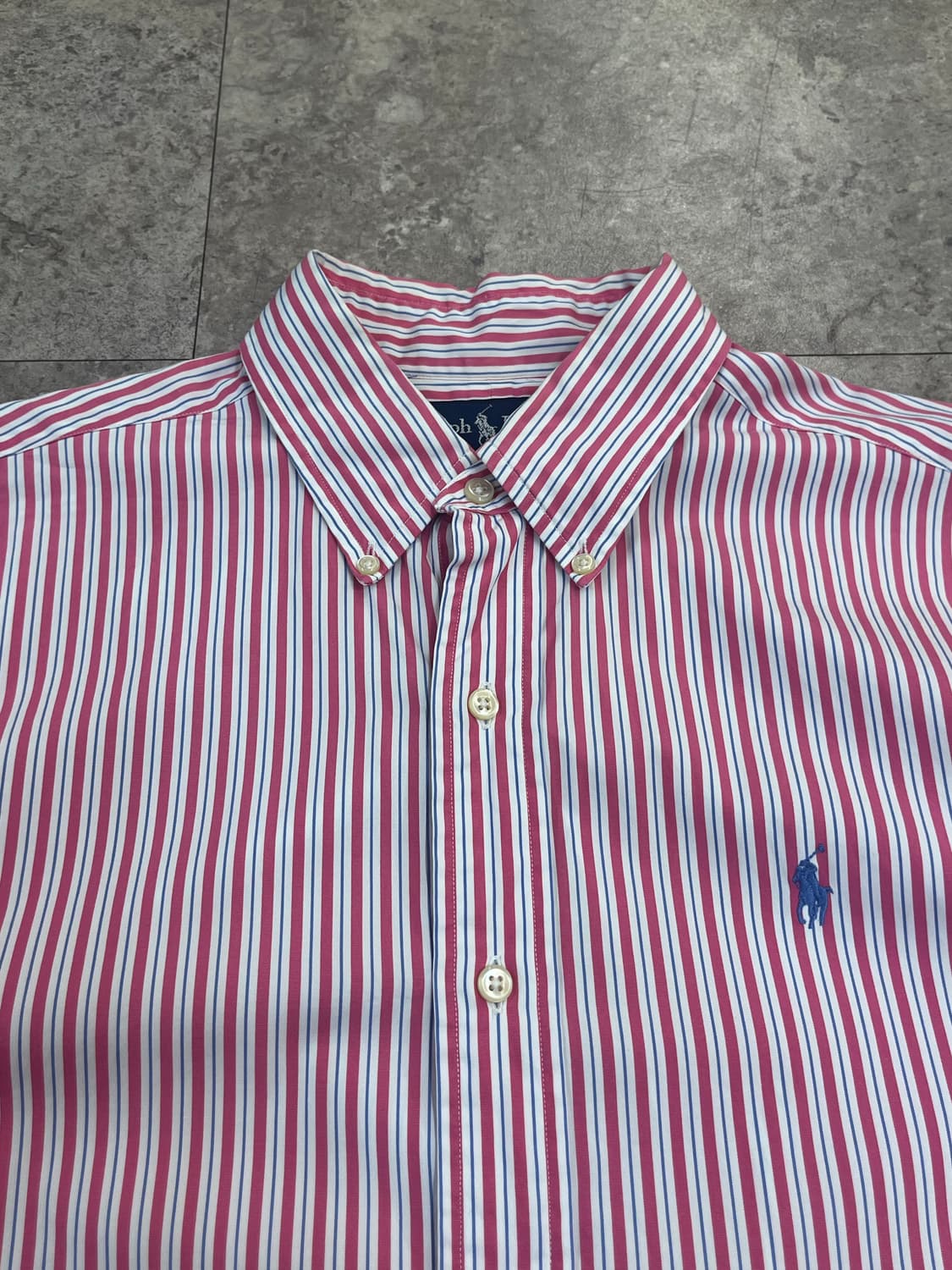 폴로 랄프로렌 스트라이프 반팔 셔츠 핑크 40 #csz4065 상품이미지5