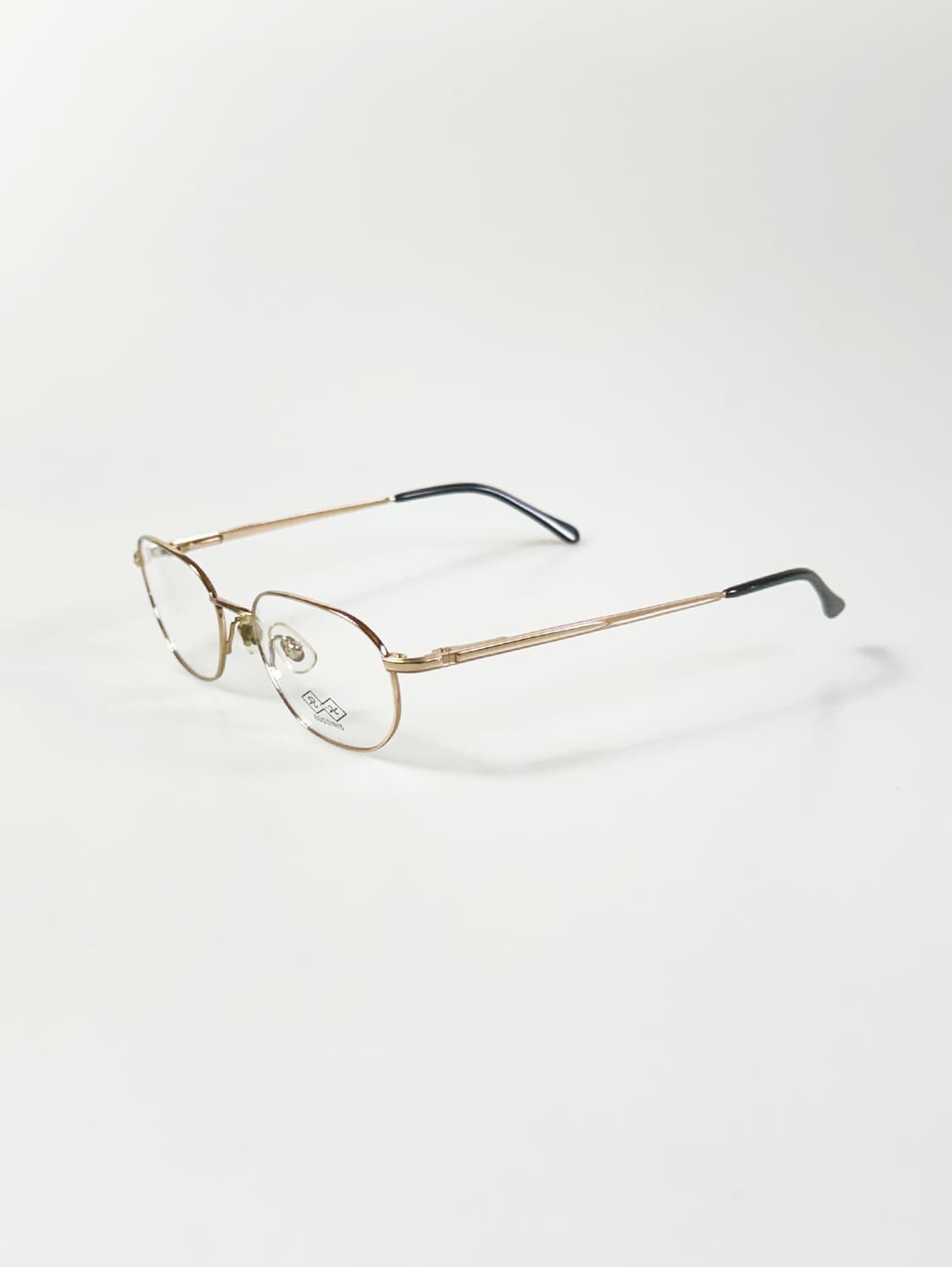 90s ROSSINIS 골드 메탈 슬림 스퀘어 빈티지 안경 상품이미지3