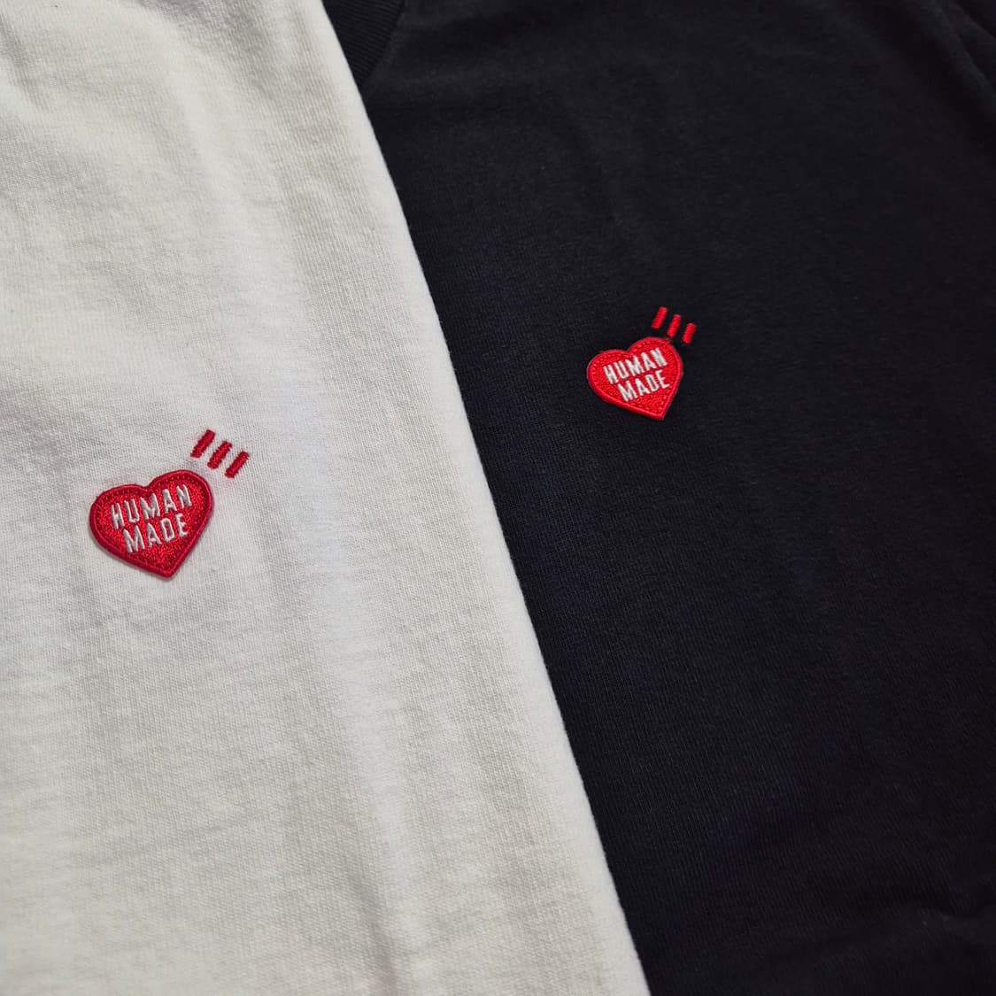 휴먼 메이드 하트 로고 티셔츠 블랙 화이트 상품이미지7